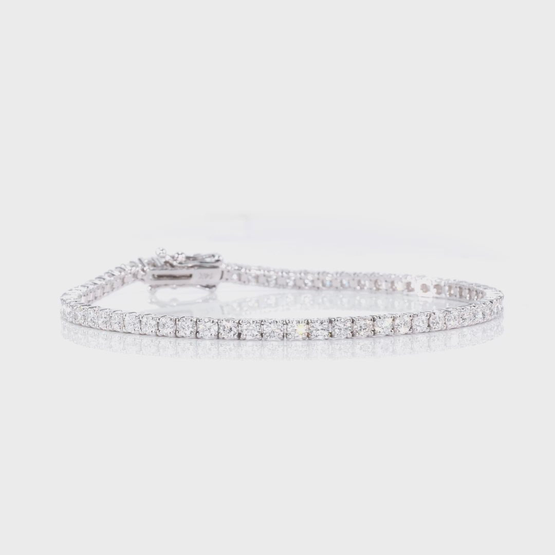 Pulsera tenis de diamantes de laboratorio 4.00 CTW en oro 14K con certificación AGI Jewelry & Accessories - Bracelets & Bangles - Chain & Link Bracelets | Zulter VIP
