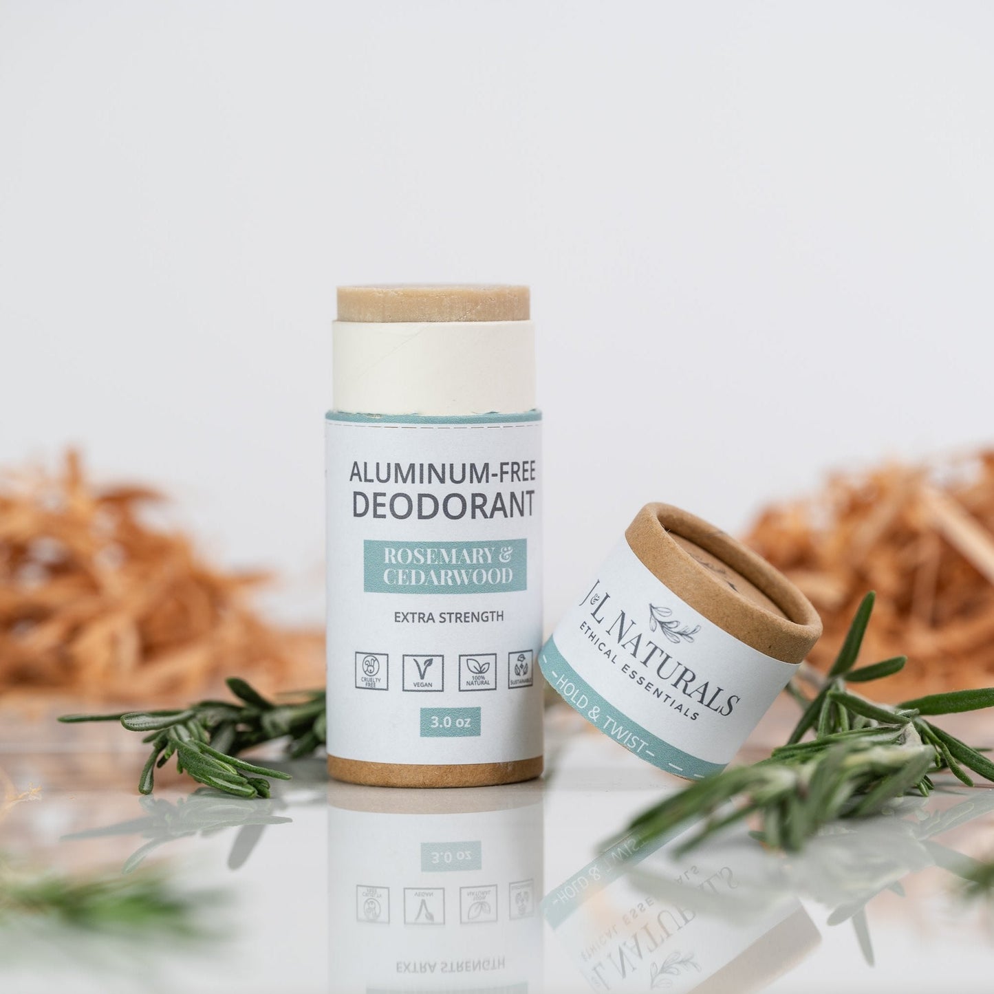 Packung mit 4 extra starken aluminiumfreien natürlichen Deodorants