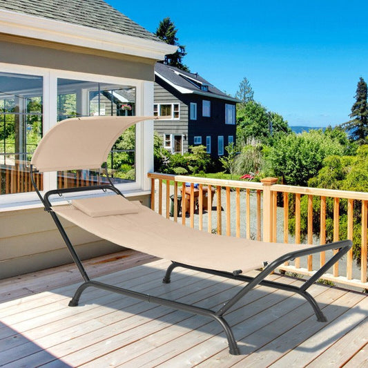 🪑 Sillón colgante de jardín con dosel y cojín – Relax exclusivo al aire libre Home & Garden - Furniture - Outdoor Furniture - Patio Benches | Zulter VIP