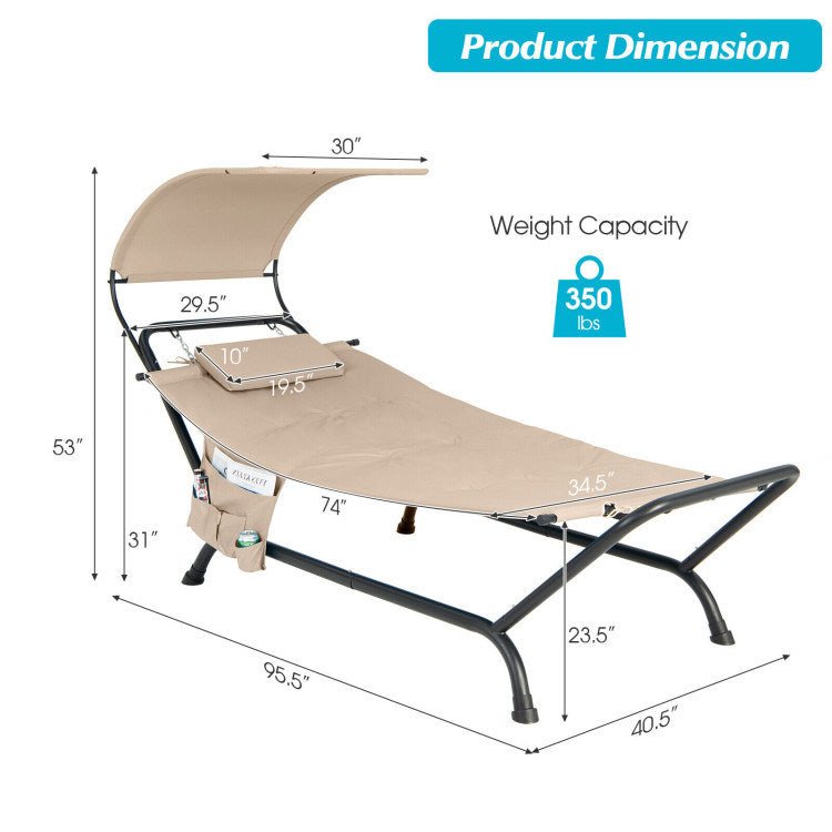 🪑 Sillón colgante de jardín con dosel y cojín – Relax exclusivo al aire libre Home & Garden - Furniture - Outdoor Furniture - Patio Benches | Zulter VIP