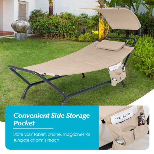 🪑 Sillón colgante de jardín con dosel y cojín – Relax exclusivo al aire libre Home & Garden - Furniture - Outdoor Furniture - Patio Benches | Zulter VIP