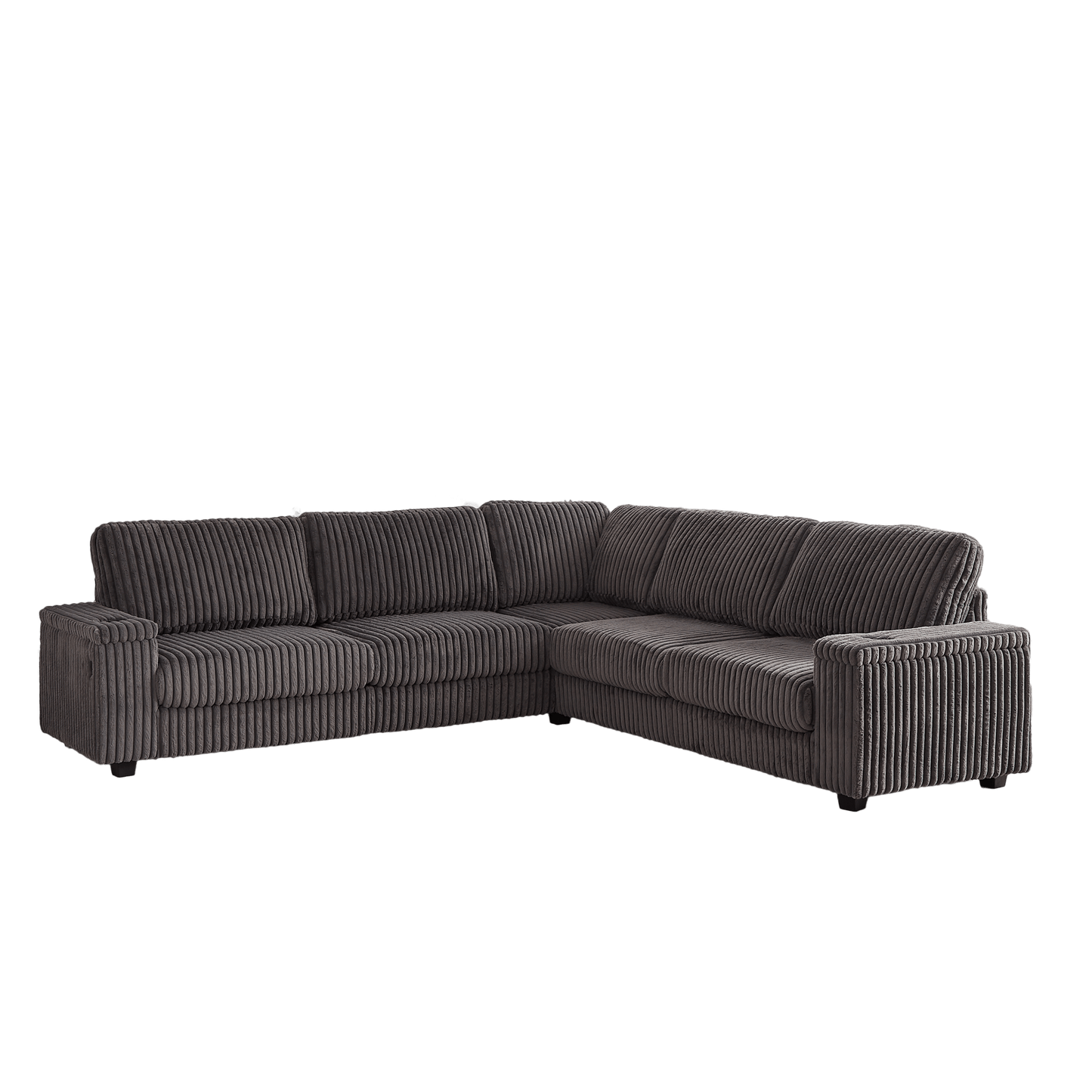 Sofá rinconero XXL de pana gris con chaise longue y almacenaje Home & Garden - Furniture - Home Furniture | Zulter VIP