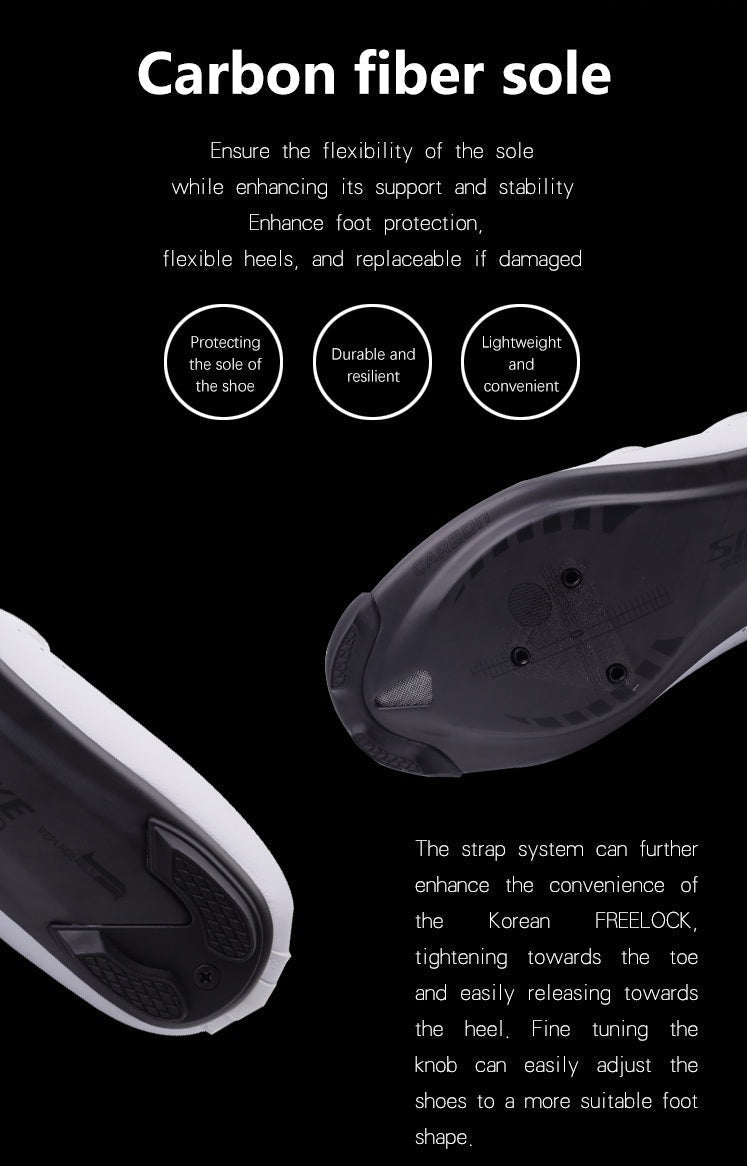 Zapatillas de Ciclismo Pro Road – Blanco & Negro con Suela de Carbono Sports & Entertainment - Sneakers - Cycling Shoes | Zulter VIP