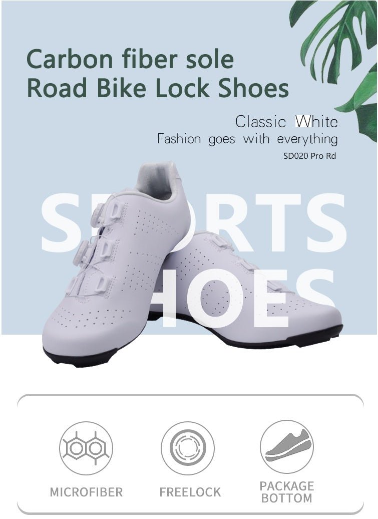 Zapatillas de Ciclismo Pro Road – Blanco & Negro con Suela de Carbono Sports & Entertainment - Sneakers - Cycling Shoes | Zulter VIP