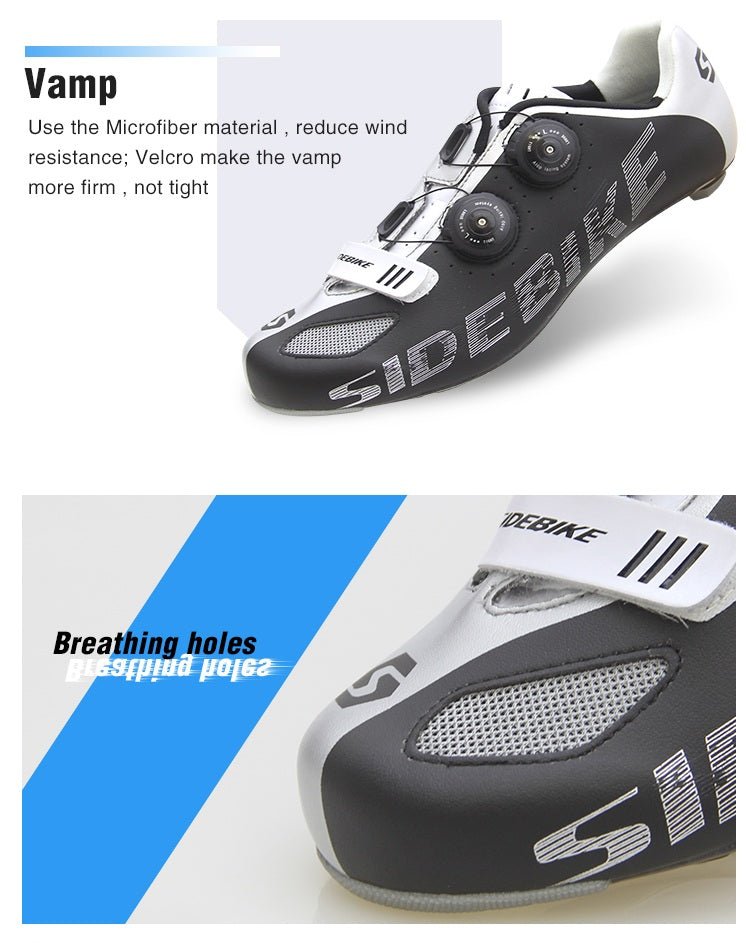 Zapatillas de Ciclismo Pro Road – Negro & Plateado con Suela de Carbono Sports & Entertainment - Sneakers - Cycling Shoes | Zulter VIP