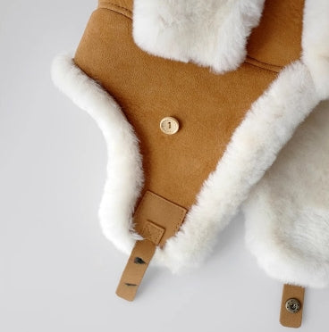 Exclusive Leather Aviator Hat with Merino Wool