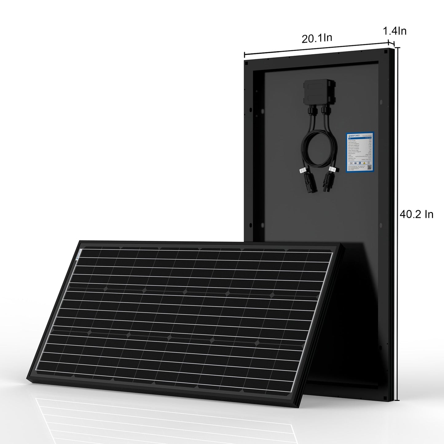 Panel Solar Monocristalino ACOPOWER 100W 12V de Alta Eficiencia para Autocaravanas, Barcos y Sistemas Aislados