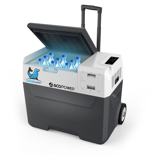 🧊 Refrigerador-Congelador Solar Portátil Premium (42 cuartos / 40L) con batería recargable