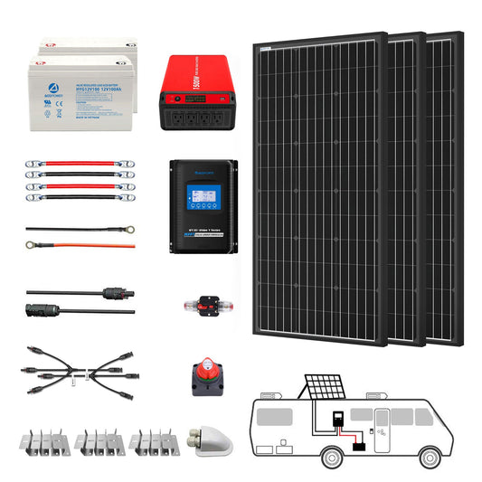 Kit Solar Premium ACOPower 300W para Autocaravanas – Energía Infinita en tus Viajes