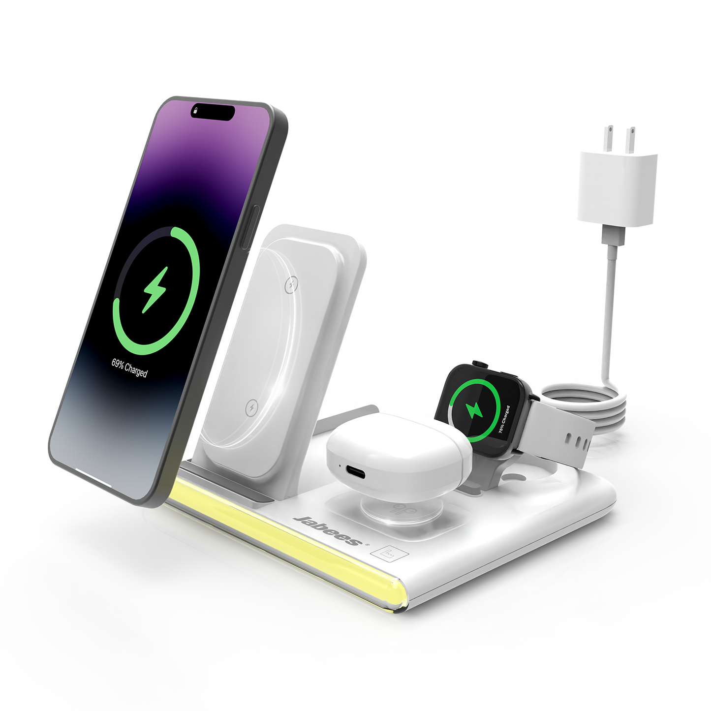 ✨ PowerGlow 4-in-1 - alles auf einmal, stilvoll und kabellos aufladen