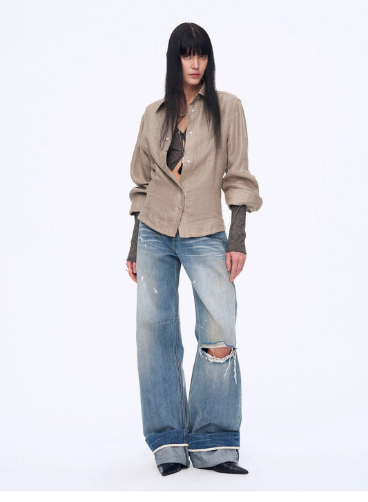 Evening in Berlin" Hemd aus Premium Leinen Twill - Atmungsaktiv, cool und dekonstruiert