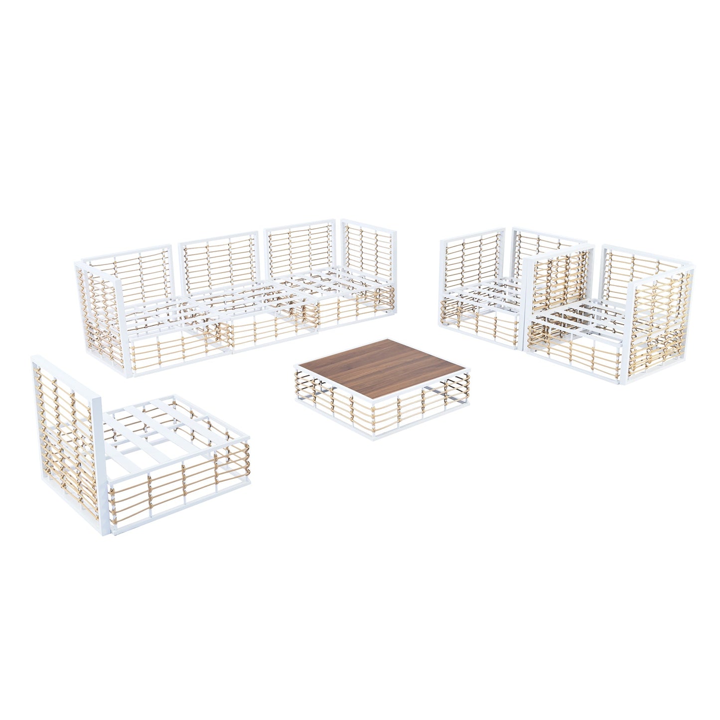Minimalist luxury outdoor sofa set - 7 exclusive pieces