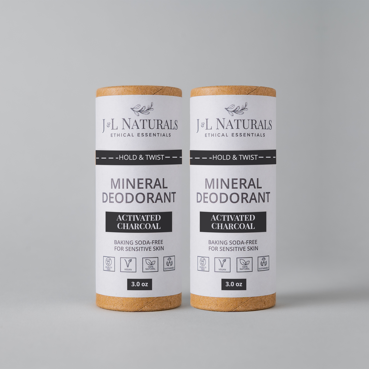2-Pack of Natural Mineral Deodorants - Eco-Friendly Protection without Aluminum