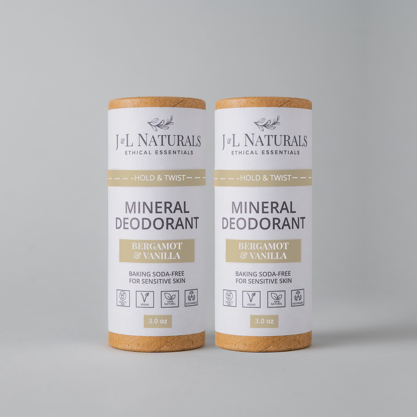 2-Pack of Natural Mineral Deodorants - Eco-Friendly Protection without Aluminum