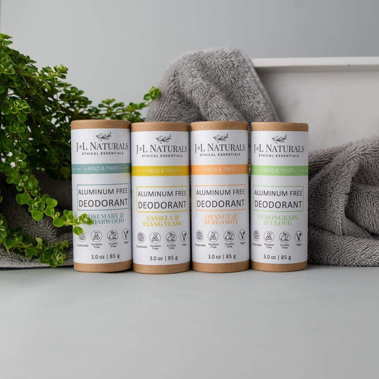Packung mit 4 extra starken aluminiumfreien natürlichen Deodorants