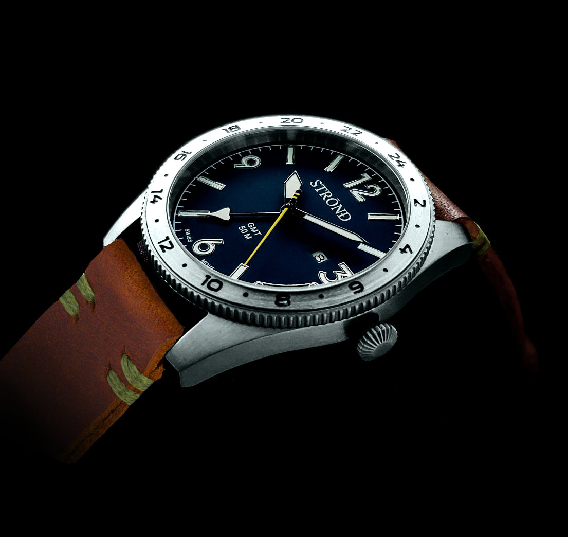 STROND SSC-101 GMT - 316L Stahl, blaues 24h-Zifferblatt und Saphirglas (limitierte Auflage)