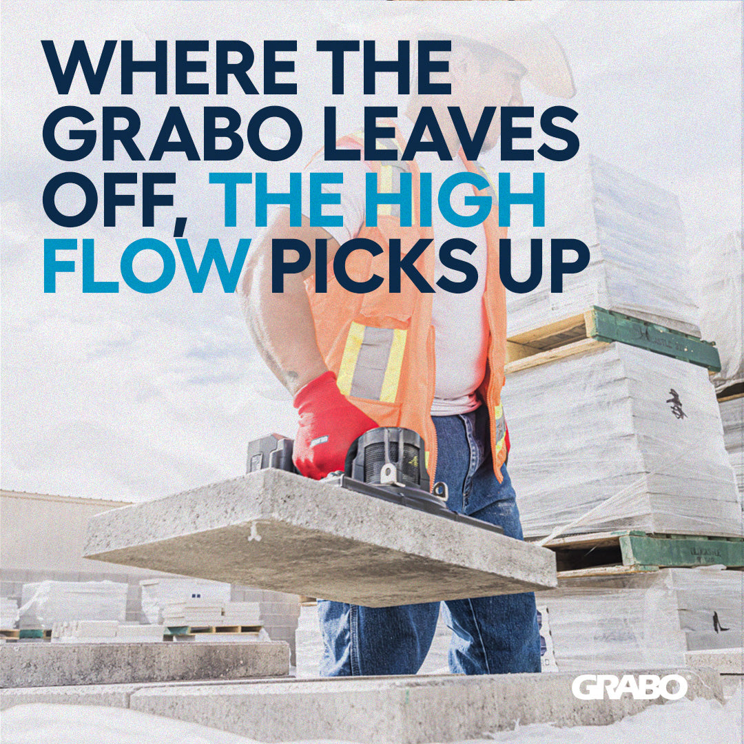 GRABO High Flow – Elevador de Vacío Inalámbrico para Materiales Porosos hasta 110 kg