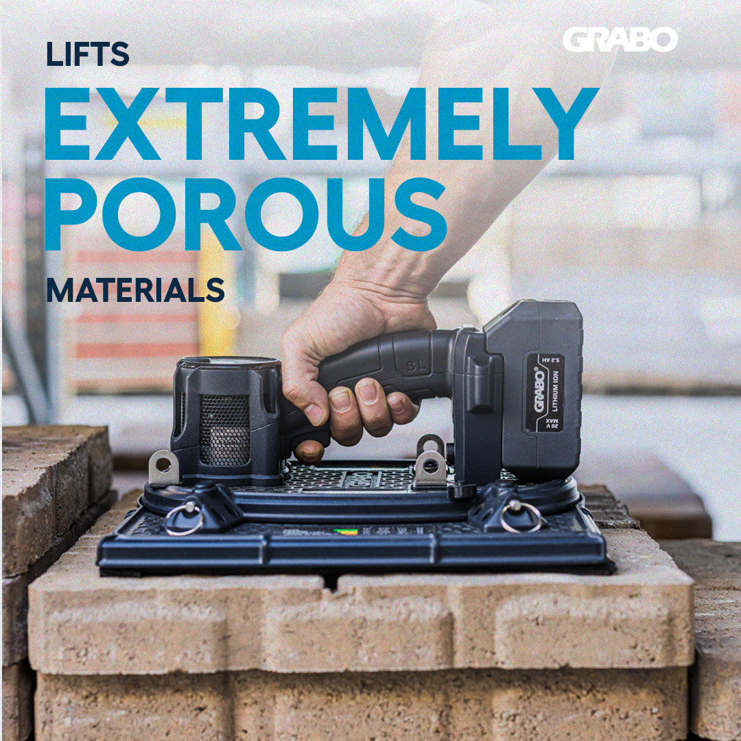 GRABO High Flow – Elevador de Vacío Inalámbrico para Materiales Porosos hasta 110 kg