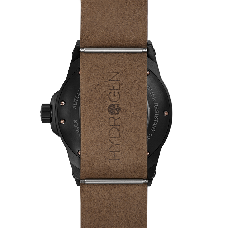 Skull Rose Nato-Dark Force Luxusuhr in braunem Premium-Leder