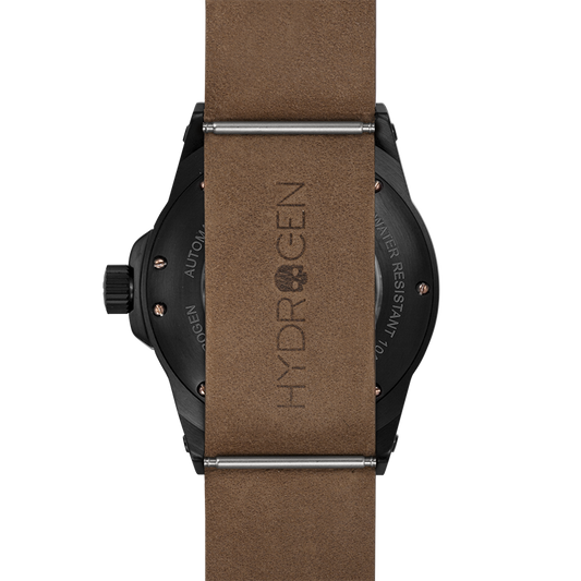 Skull Rose Nato-Dark Force Luxusuhr in braunem Premium-Leder