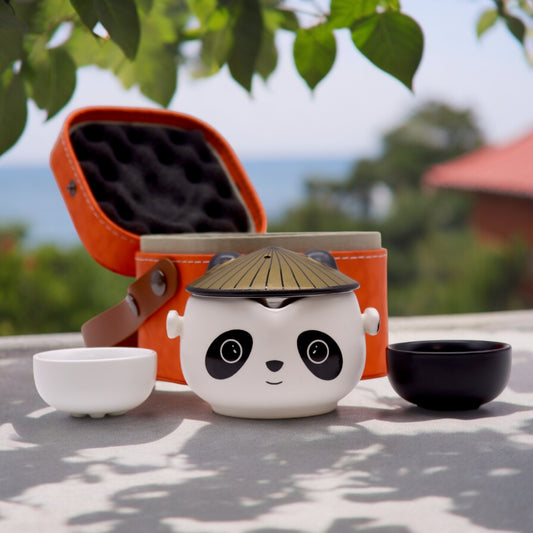 Kung Fu Panda Tea Set - Teapot with infuser and 2 cups in a travel case