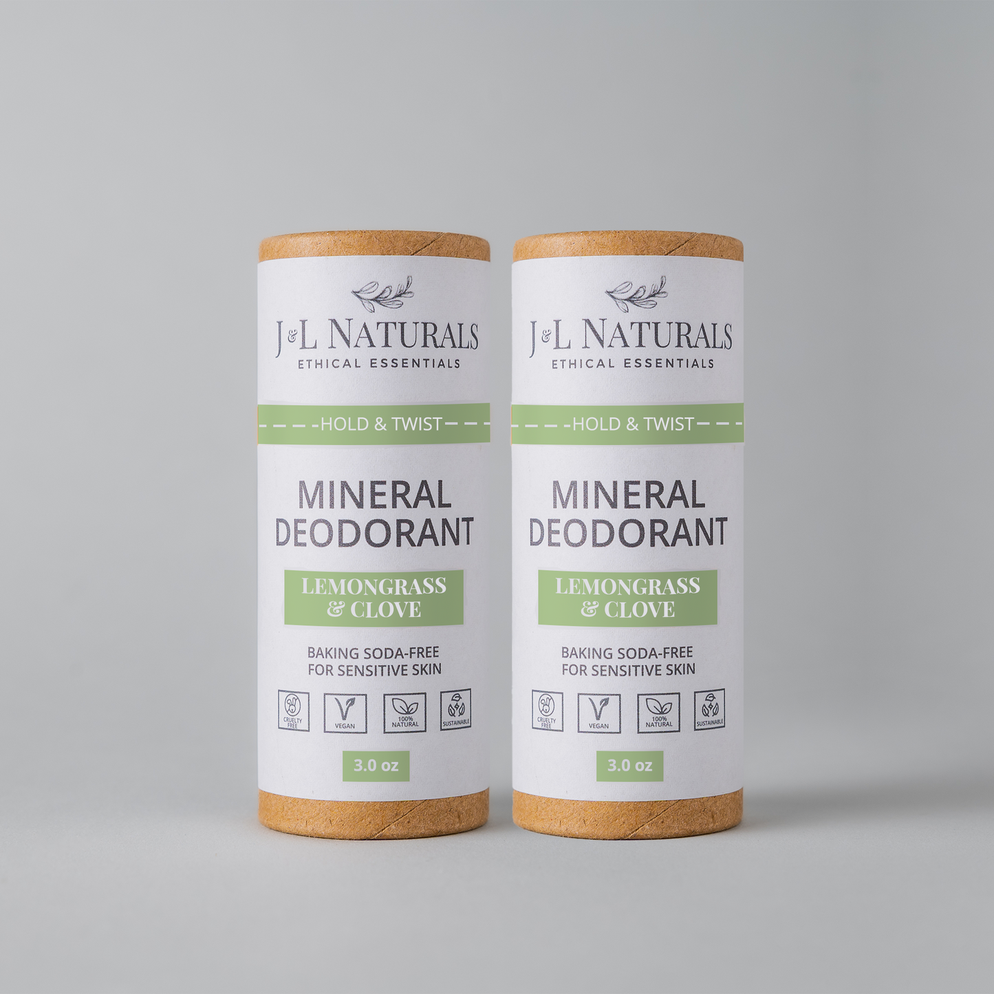 2-Pack of Natural Mineral Deodorants - Eco-Friendly Protection without Aluminum
