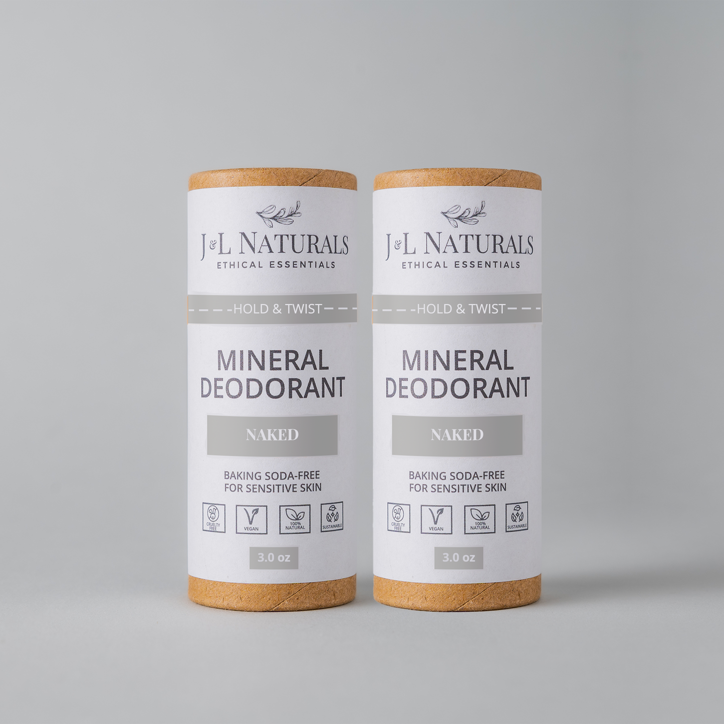 2-Pack of Natural Mineral Deodorants - Eco-Friendly Protection without Aluminum