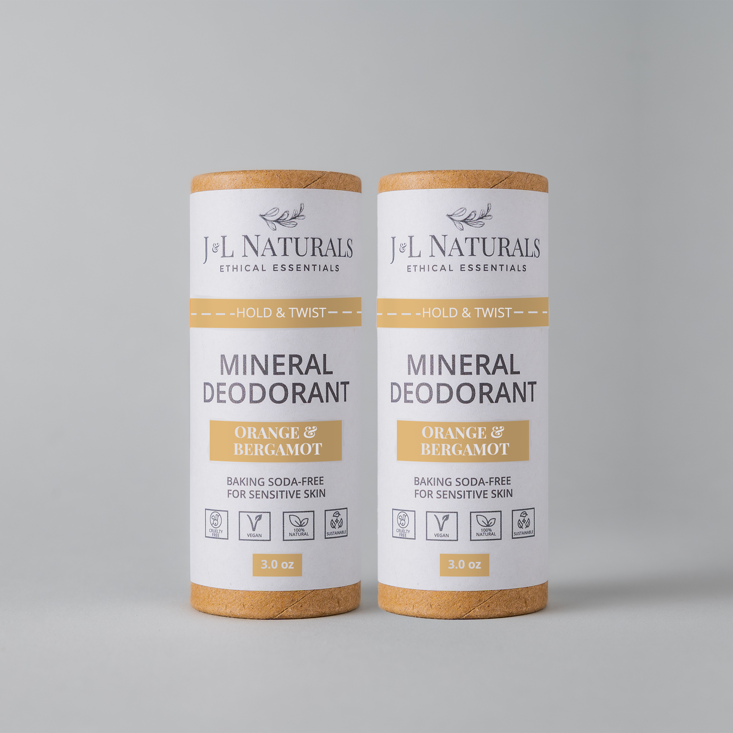 2-Pack of Natural Mineral Deodorants - Eco-Friendly Protection without Aluminum