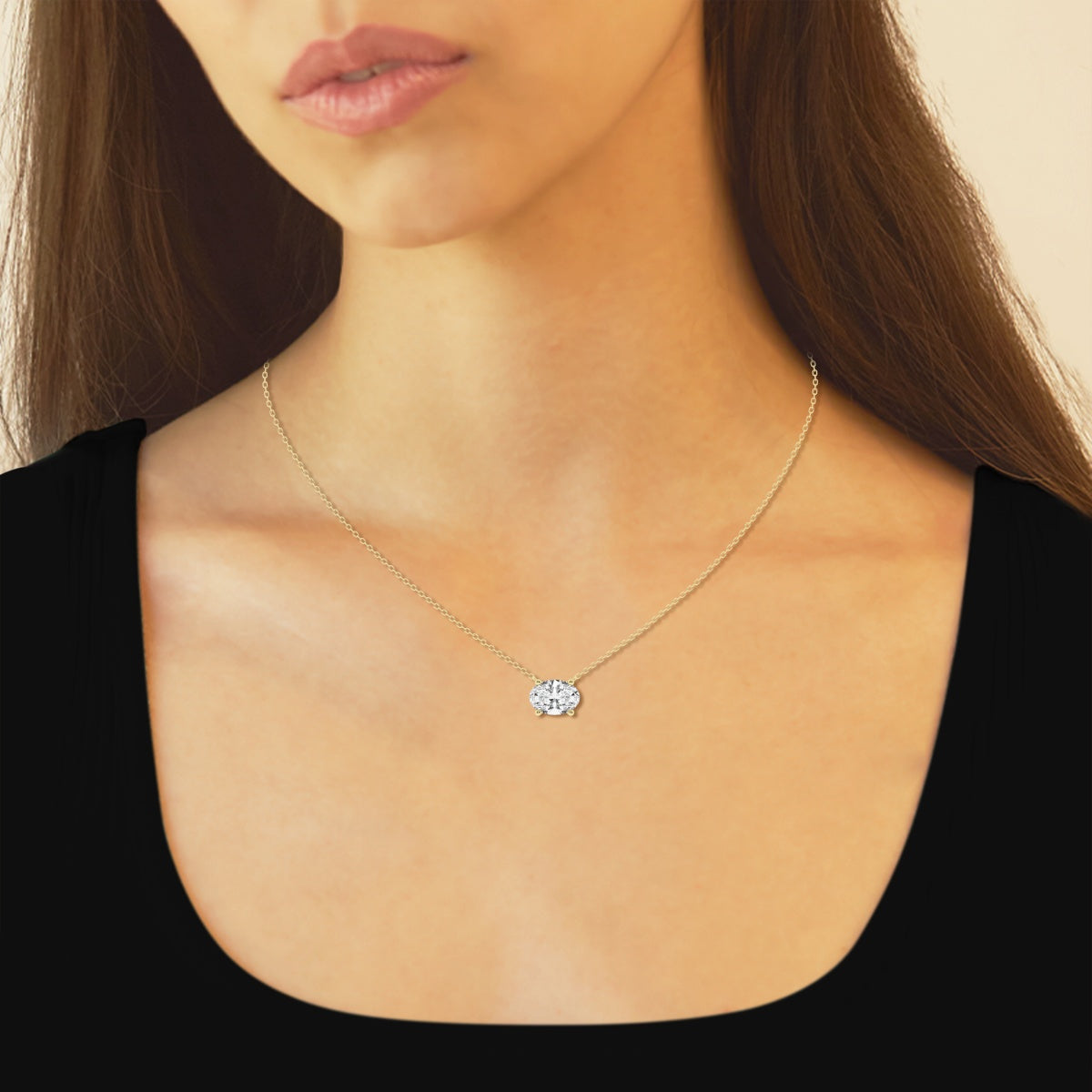 ✨ Colgante Solitario Diamante Cultivado 1.00 CTW en Oro 14K – Elegancia Eterna