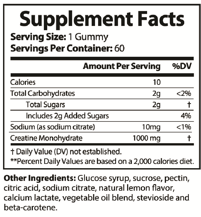 Pure Creatine Premium Gummies - Sofortige Energie und Stärke