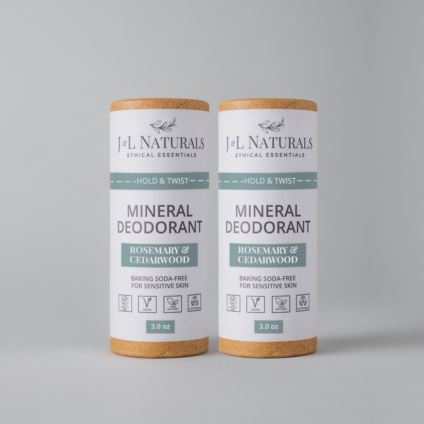 2-Pack of Natural Mineral Deodorants - Eco-Friendly Protection without Aluminum