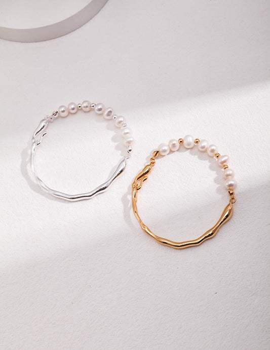 Pulsera de oro con perlas de agua dulce – Elegancia artesanal para un estilo único