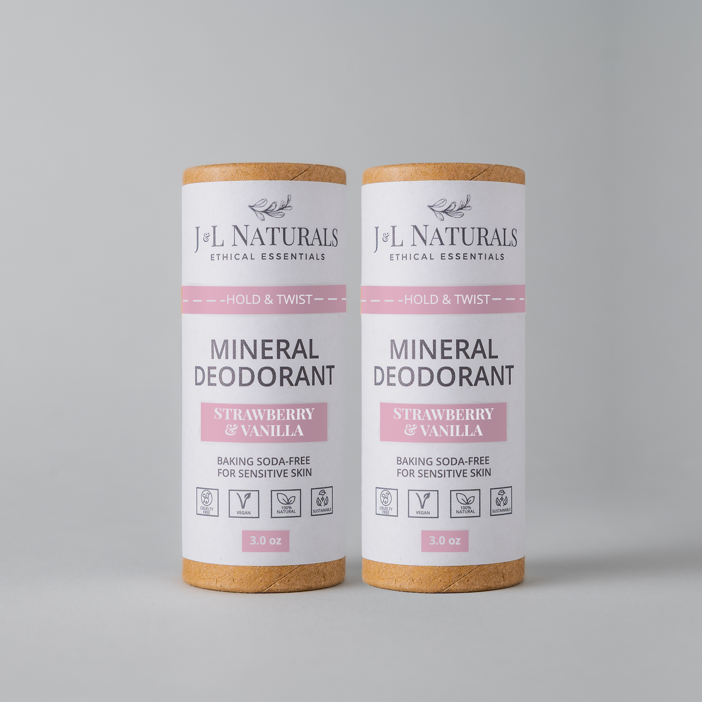 2-Pack of Natural Mineral Deodorants - Eco-Friendly Protection without Aluminum