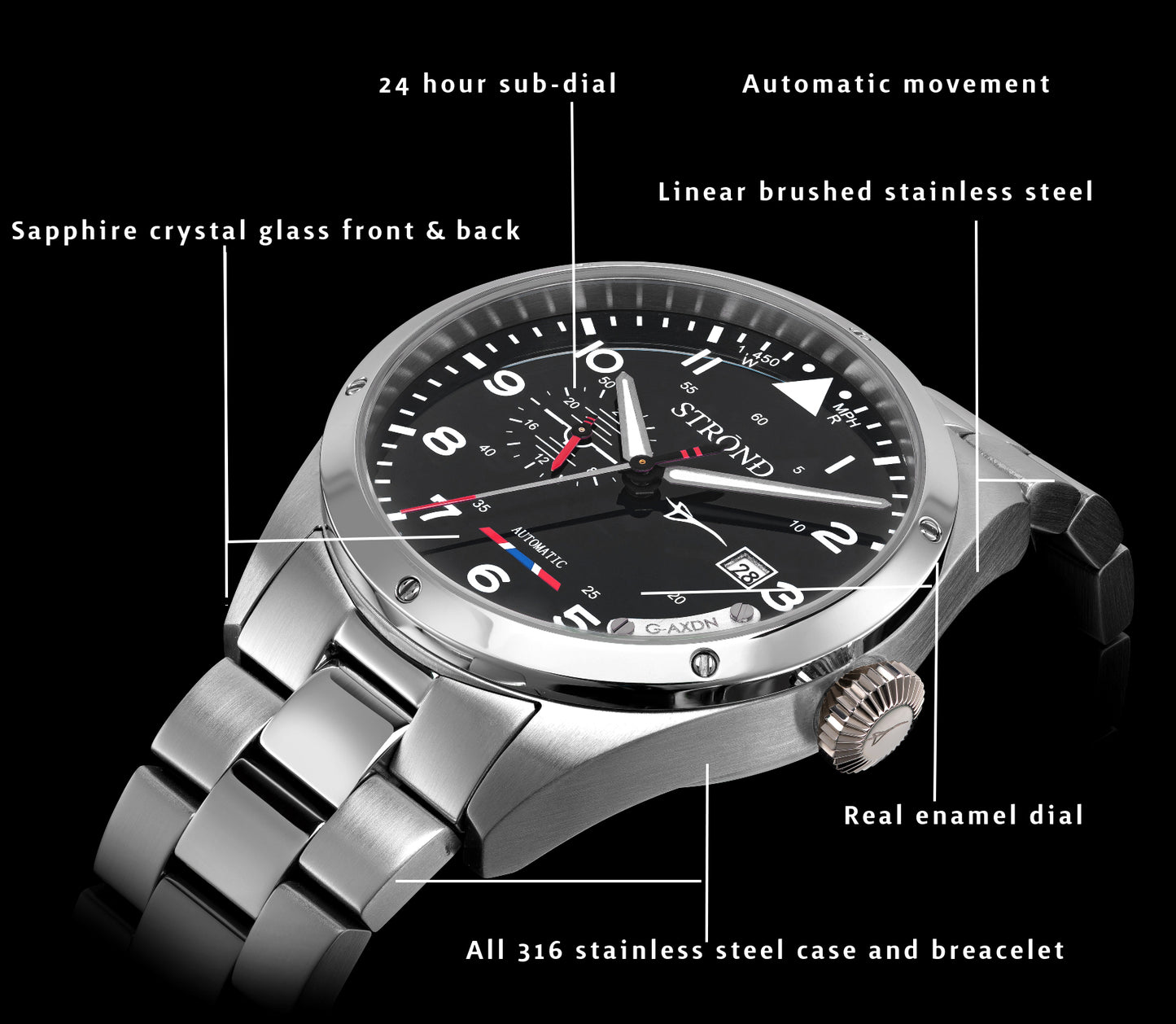 Automatikuhr STROND Concorde 24h - Limitierte Auflage Marineblau