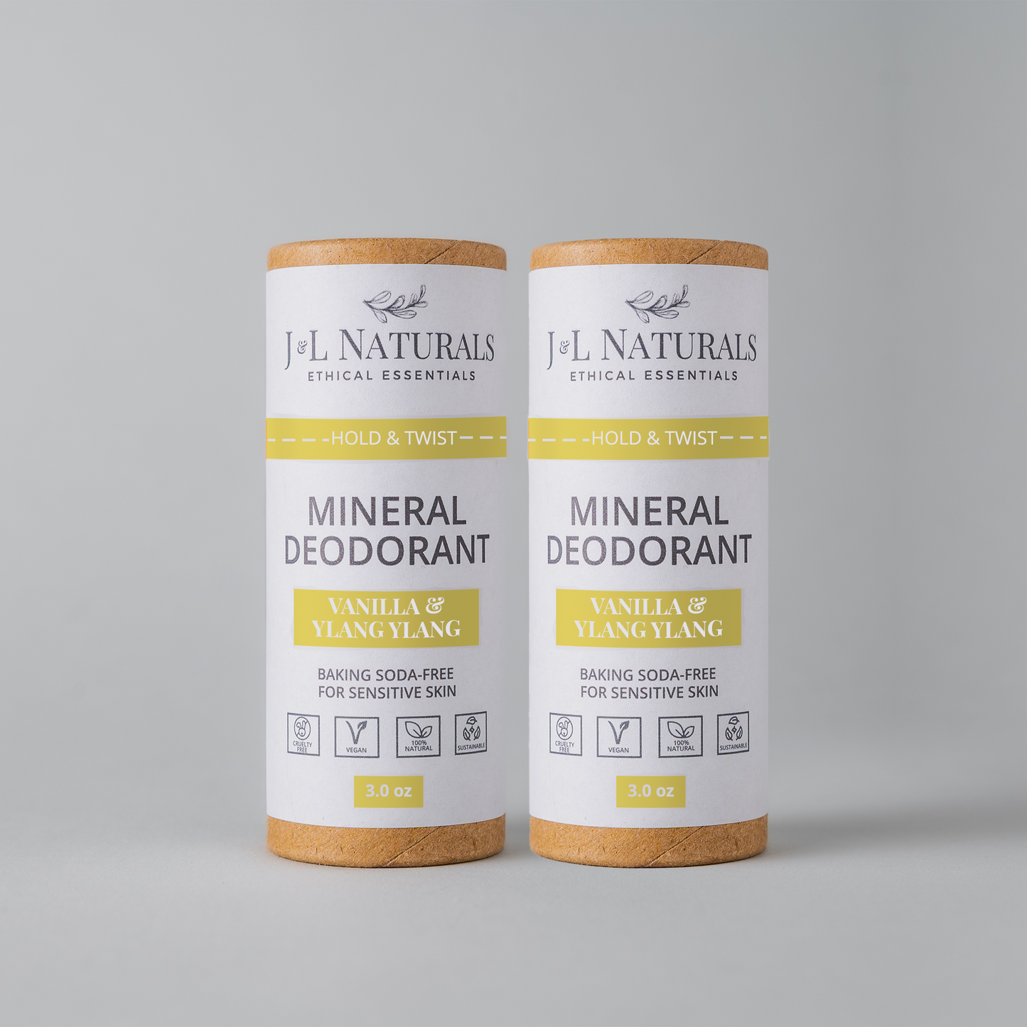 2-Pack of Natural Mineral Deodorants - Eco-Friendly Protection without Aluminum