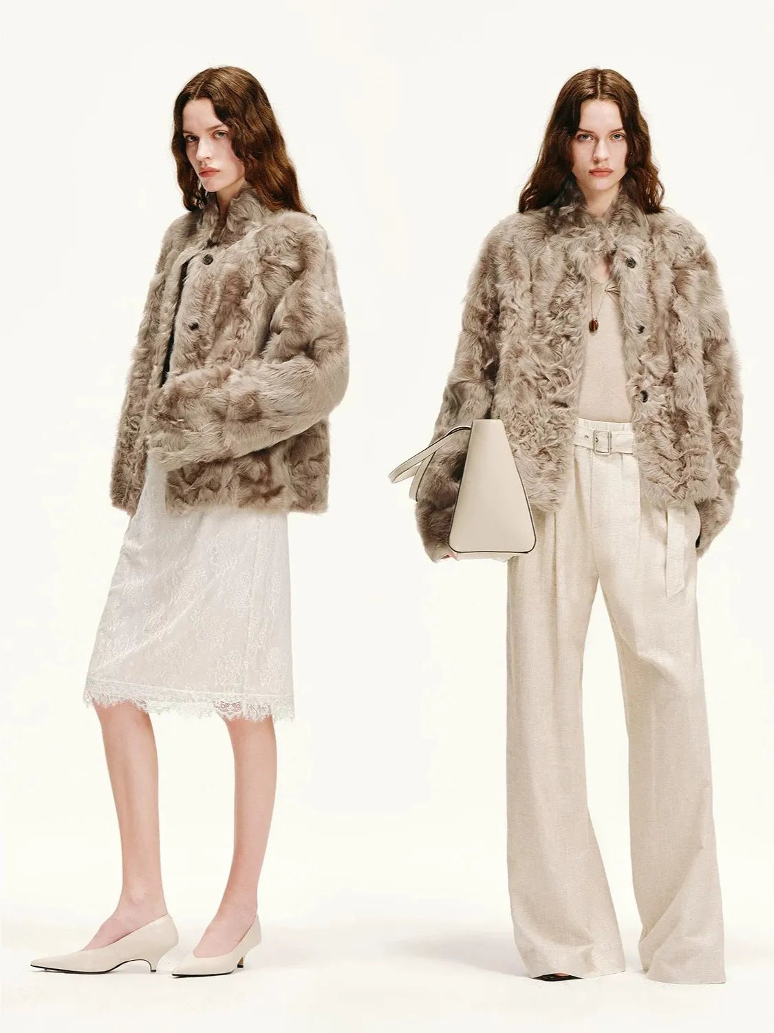 Abrigo Corto de Piel de Oveja Natural Young Hu para Mujer Firelady Fur – Cuello Alto y Textura Ondulada Women's Fashion - Women's Clothing - Jackets & Coats - Real Fur | Zulter VIP .