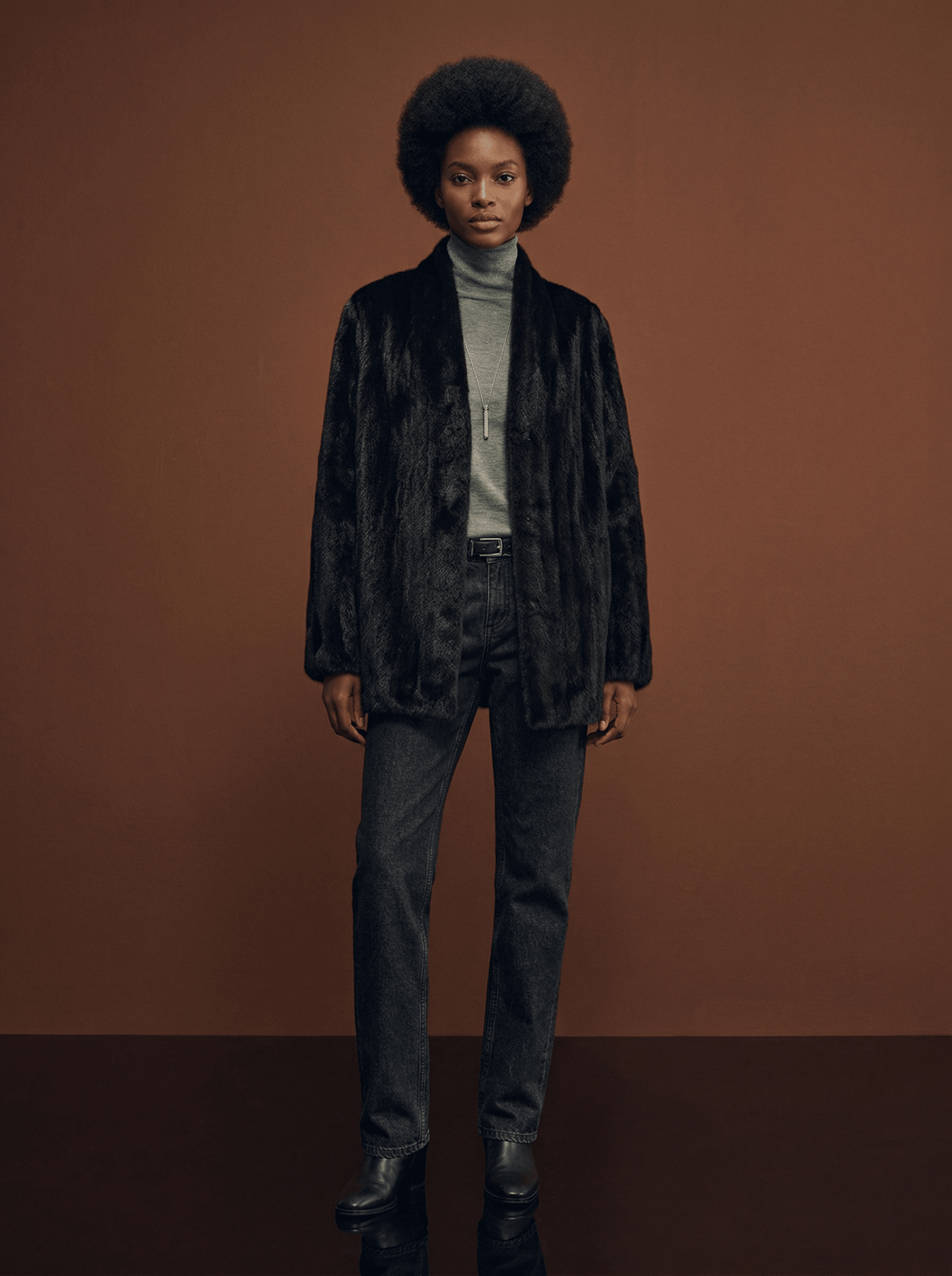 Abrigo de lujo de visón natural con cuello en V y acabado artesanal Women's Fashion - Women's Clothing - Jackets & Coats - Real Fur | Zulter VIP .