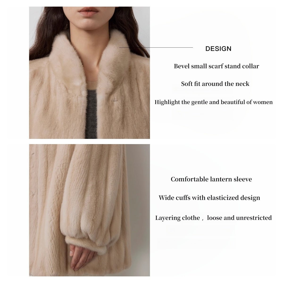 Abrigo de piel suave de longitud media con cuello alto y acabado natural Women's Fashion - Women's Clothing - Jackets & Coats - Real Fur | Zulter VIP .