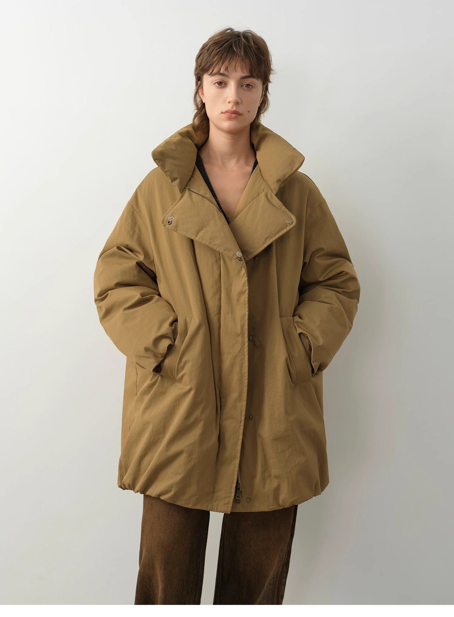 Abrigo Premium de Invierno con Cuello Toscana y Plumón Natural Women's Fashion - Women's Clothing - Jackets & Coats - Real Fur | Zulter VIP .