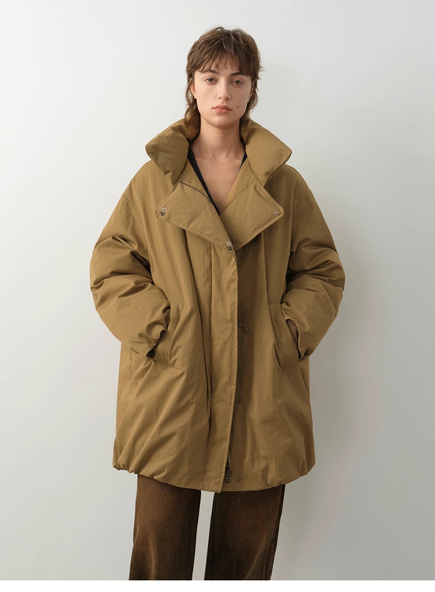 Abrigo Premium de Invierno con Cuello Toscana y Plumón Natural Women's Fashion - Women's Clothing - Jackets & Coats - Real Fur | Zulter VIP .