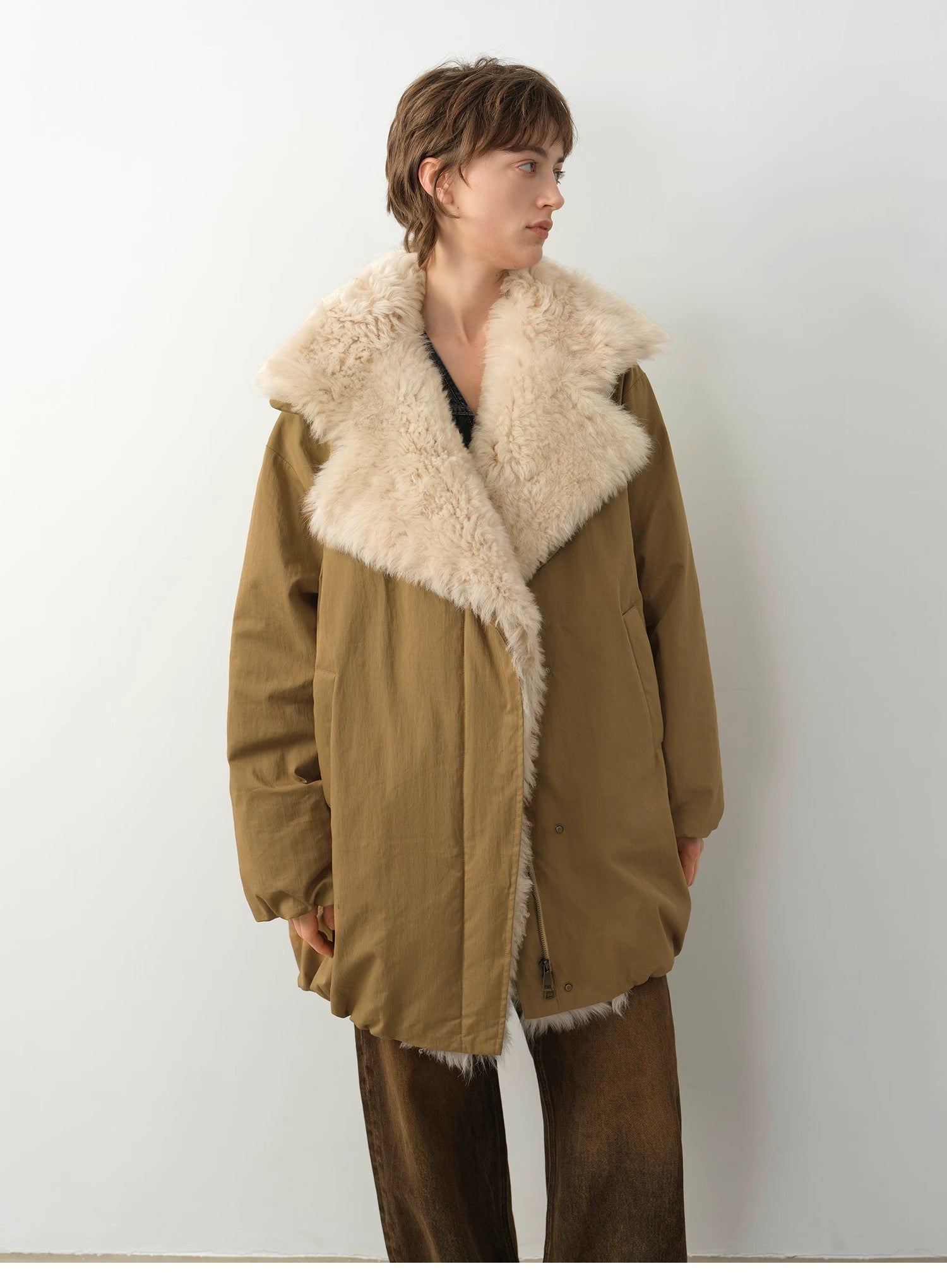 Abrigo Premium de Invierno con Cuello Toscana y Plumón Natural Women's Fashion - Women's Clothing - Jackets & Coats - Real Fur | Zulter VIP .