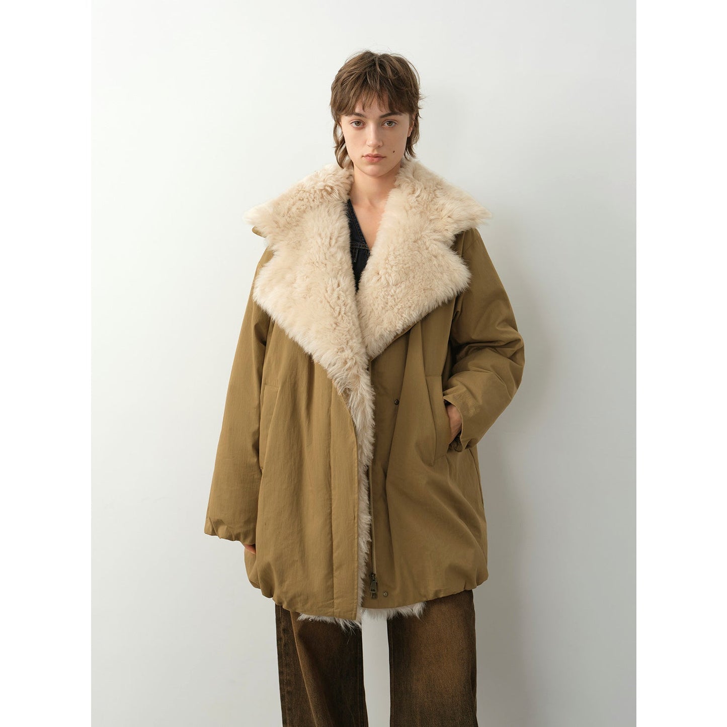 Abrigo Premium de Invierno con Cuello Toscana y Plumón Natural Women's Fashion - Women's Clothing - Jackets & Coats - Real Fur | Zulter VIP .