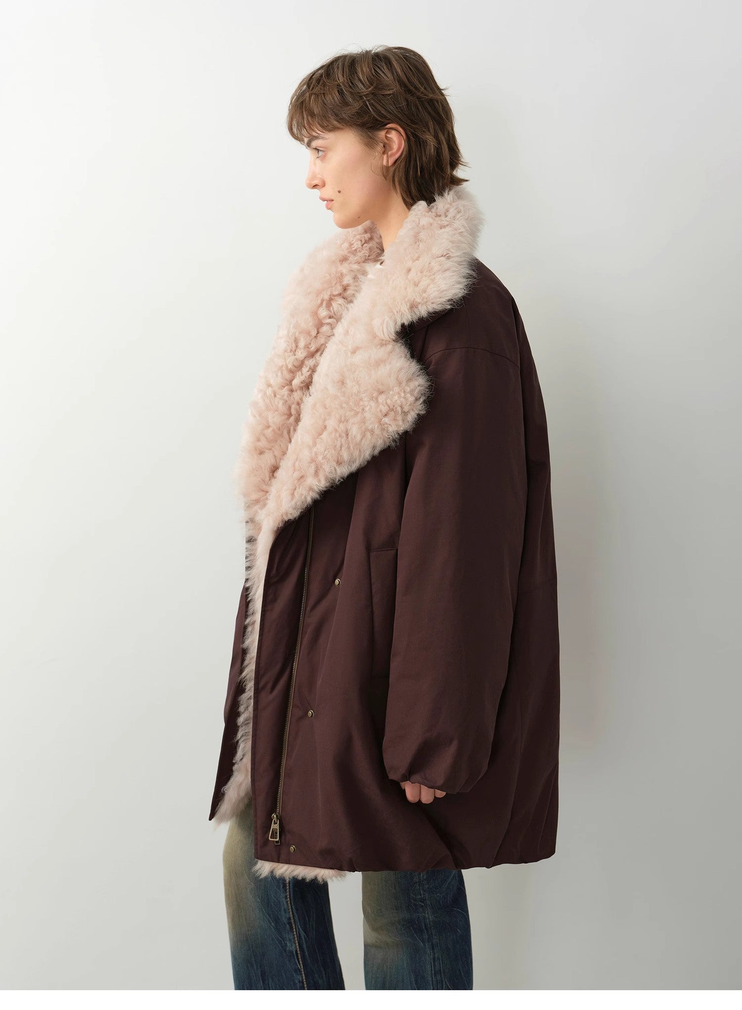 Abrigo Premium de Invierno con Cuello Toscana y Plumón Natural Women's Fashion - Women's Clothing - Jackets & Coats - Real Fur | Zulter VIP .
