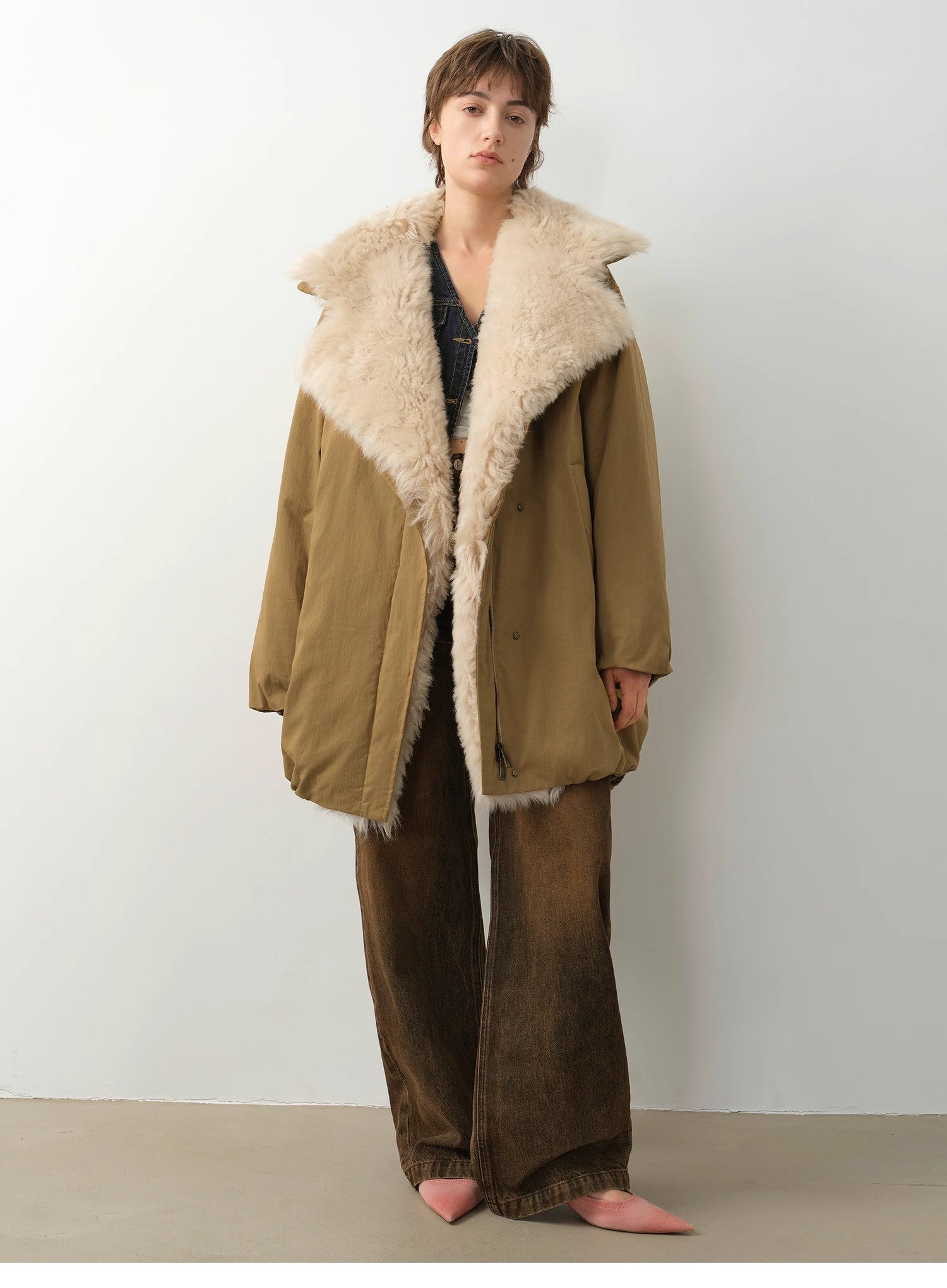 Abrigo Premium de Invierno con Cuello Toscana y Plumón Natural Women's Fashion - Women's Clothing - Jackets & Coats - Real Fur | Zulter VIP .