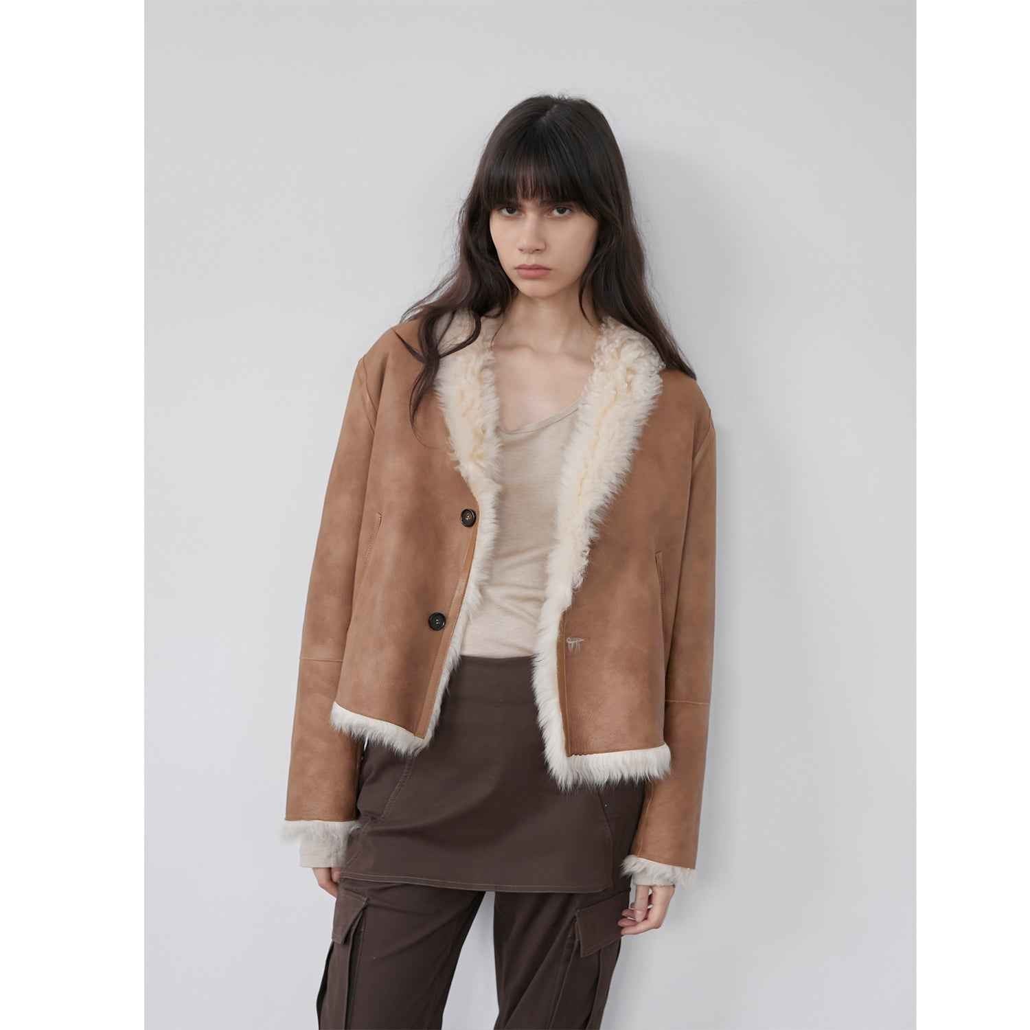 Abrigo reversible de piel auténtica con cuello alto y acabado premium Women's Fashion - Women's Clothing - Jackets & Coats - Real Fur | Zulter VIP .