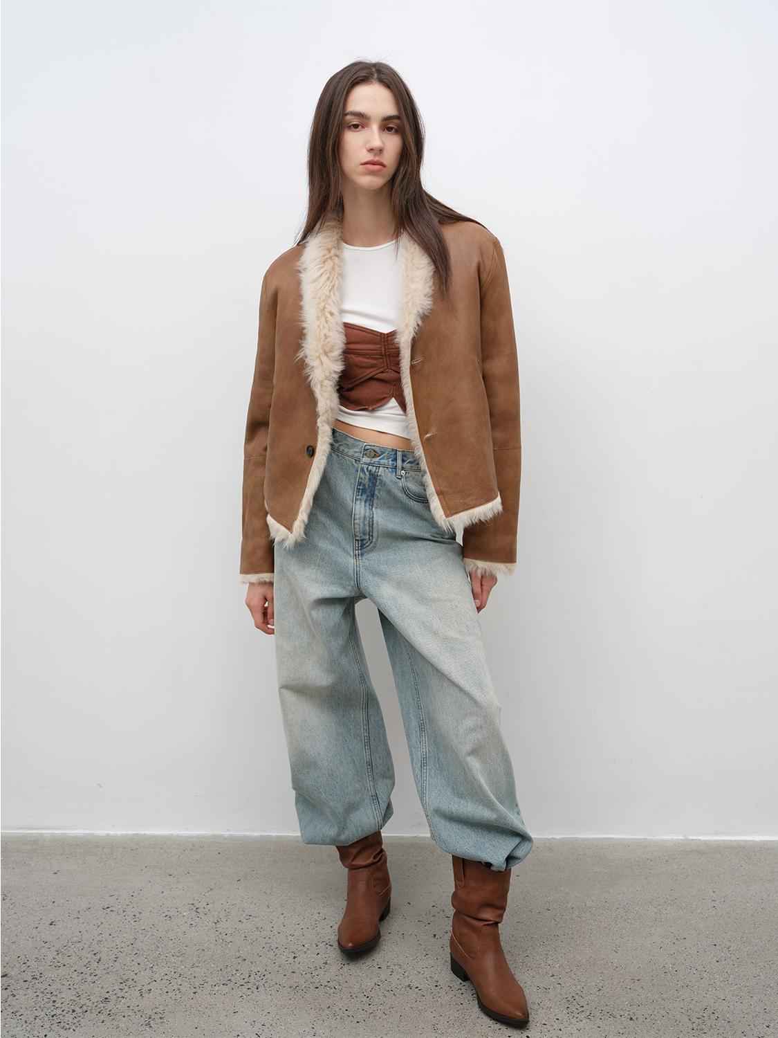 Abrigo reversible de piel auténtica con cuello alto y acabado premium Women's Fashion - Women's Clothing - Jackets & Coats - Real Fur | Zulter VIP .