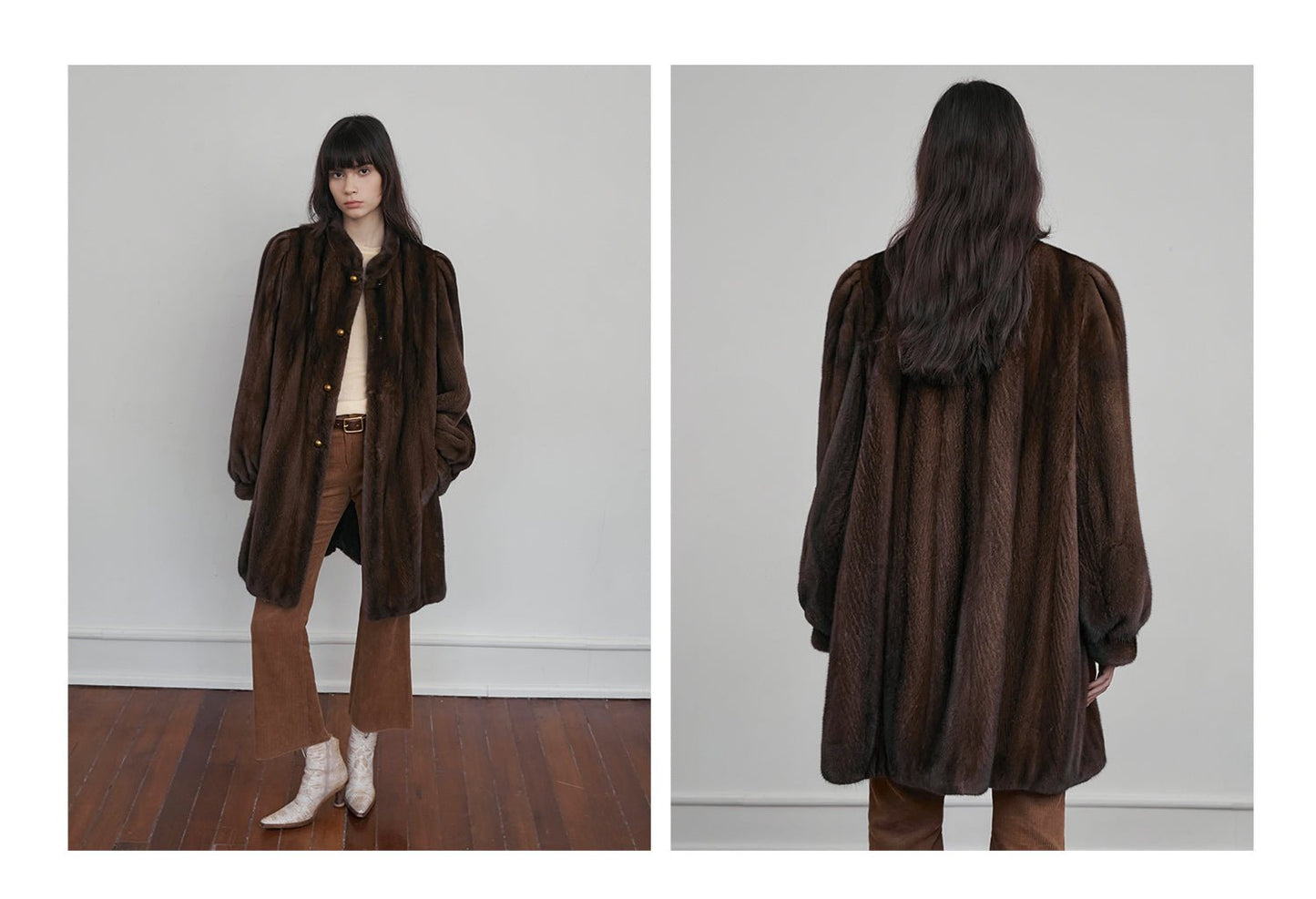 Abrigo Vintage de Piel Suave con Acabado Clásico Women's Fashion - Women's Clothing - Jackets & Coats - Real Fur | Zulter VIP .