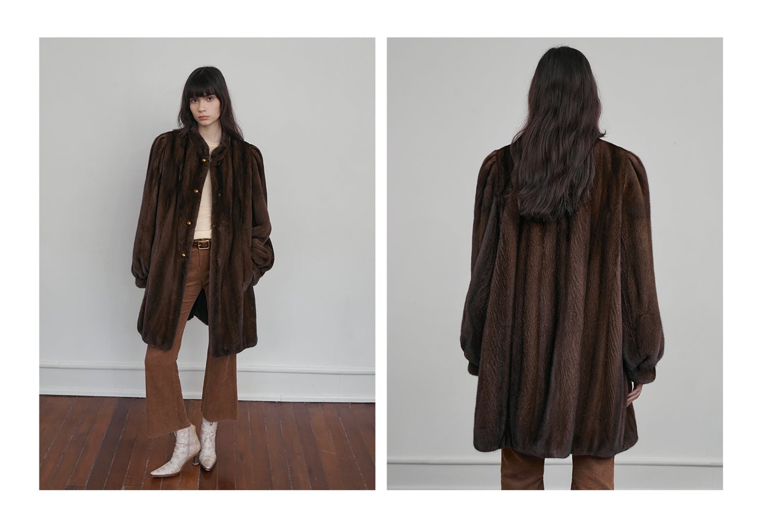 Abrigo Vintage de Piel Suave con Acabado Clásico Women's Fashion - Women's Clothing - Jackets & Coats - Real Fur | Zulter VIP .