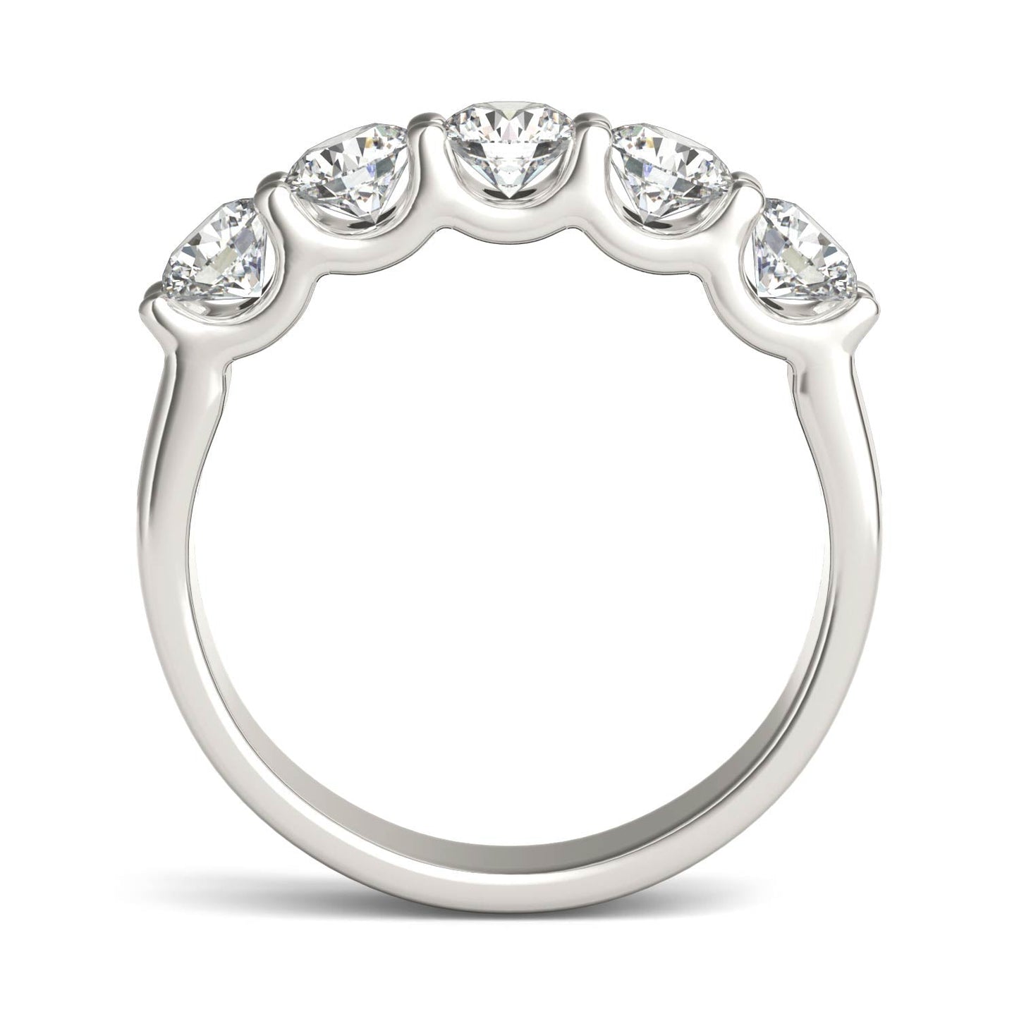 Anillo de aniversario en oro blanco 14K con 5 diamantes certificados AGI (1,14 ct) Jewelry & Accessories - Rings | Zulter VIP