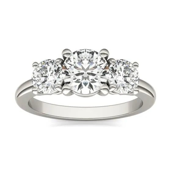 Anillo de compromiso de tres diamantes cultivados en laboratorio en oro de 14 quilates Jewelry & Accessories - Rings | Zulter VIP .